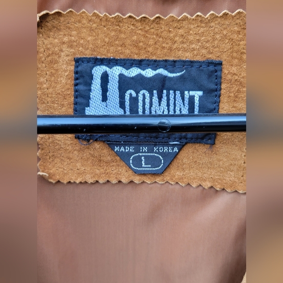 Vintage COMINT Fringed Suede Leather Coat L - Picture 6 of 6